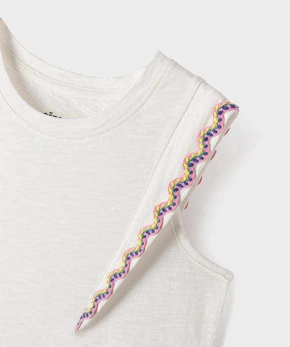 Débardeur en jersey de coton flammé à détail brodé fille vue2 - GEMO 4G FILLE - GEMO