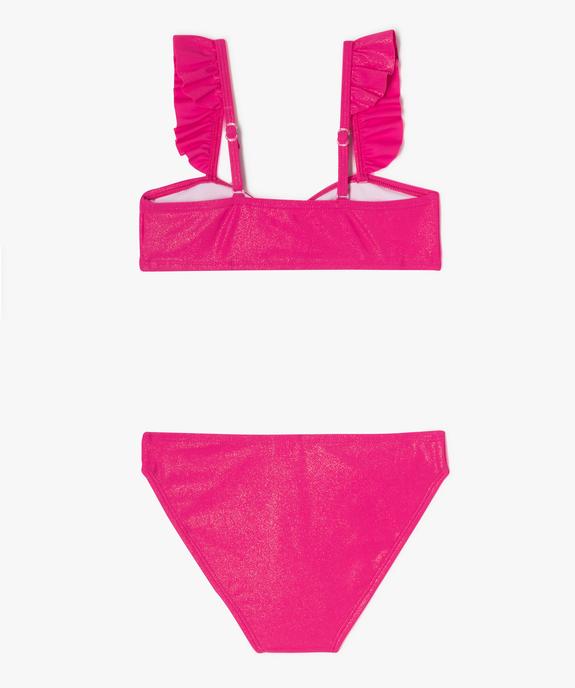Maillot de bain 2 pièces pailleté à bretelles volantées fille vue3 - GEMO 4G FILLE - GEMO