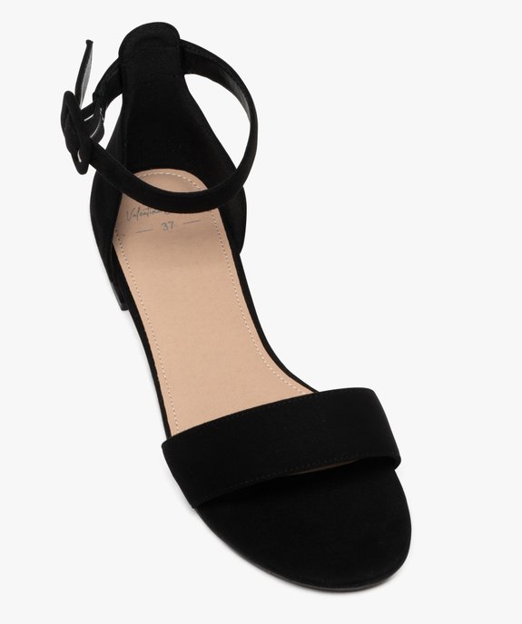 Sandales en velours à petit talon plat et bride à boucle femme vue5 - VALENTINA BALDA - GEMO