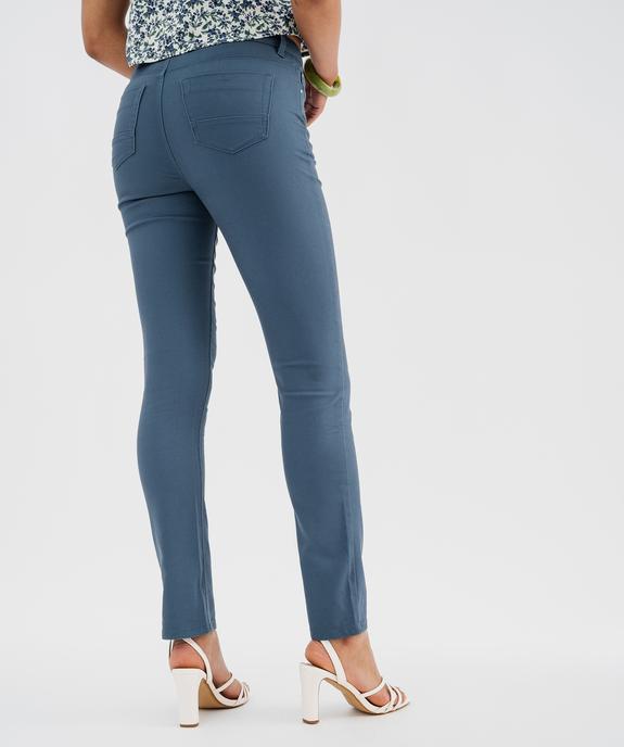 Pantalon Regular taille normale en coton stretch femme vue3 - GEMO 4G FEMME - GEMO