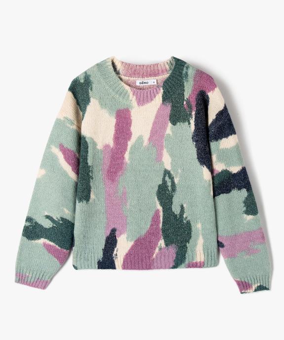 Pull fille en grosse maille imprimée vue1 - GEMO (ENFANT) - GEMO