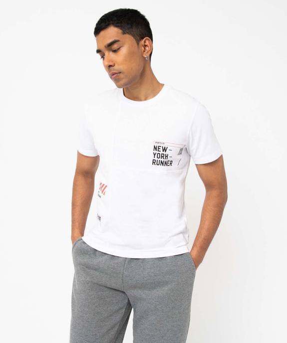 Tee-shirt homme à manches courtes look streetwear vue2 - GEMO (HOMME) - GEMO