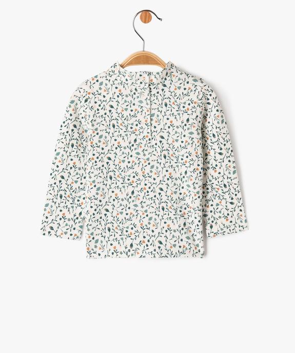 Tee-shirt manches longues à col montant imprimé fleuri bébé fille vue4 - GEMO(BEBE DEBT) - GEMO