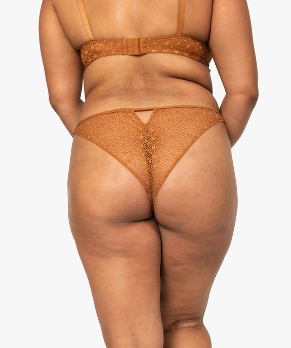 Tanga femme grande taille en dentelle et brides vue2 - GEMO 4G GT - GEMO