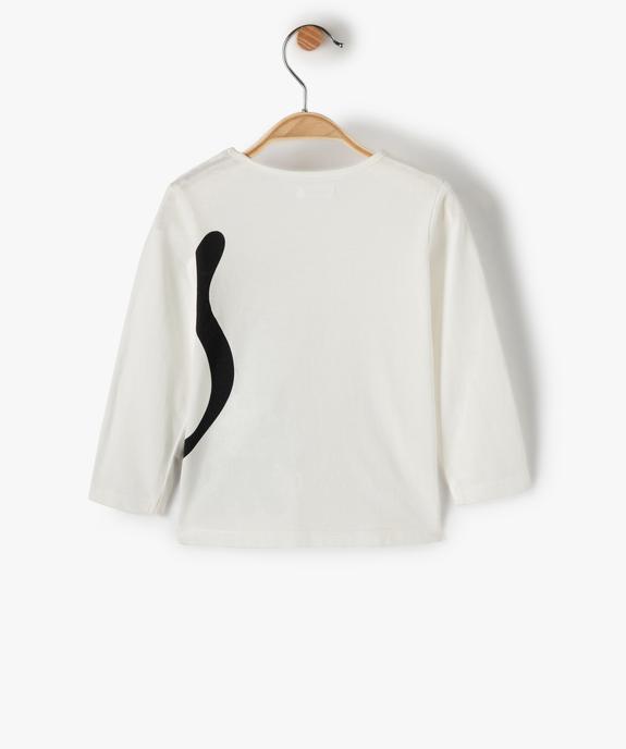 Tee-shirt bébé fille à manches longues avec motif pailleté vue3 - GEMO(BEBE DEBT) - GEMO