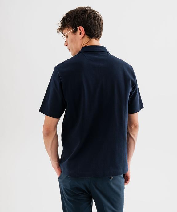 Polo manches courtes à col zippé homme vue3 - GEMO 4G HOMME - GEMO