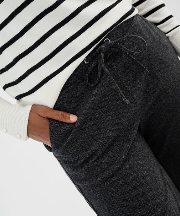 Pantalon droit en maille extensible à chevrons femme  vue2 - GEMO(FEMME PAP) - GEMO