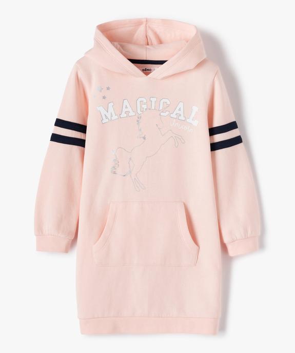 Robe fille forme sweat à capuche à motifs vue1 - GEMO (ENFANT) - GEMO