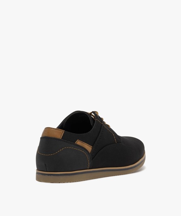 Derbies en toile texturée et détails contrastants homme  vue5 - MARIO BALDANO - GEMO