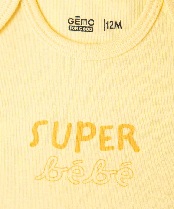 Body à manches courtes avec message bébé garçon (lot de 3) vue2 - GEMO 4G BEBE - GEMO