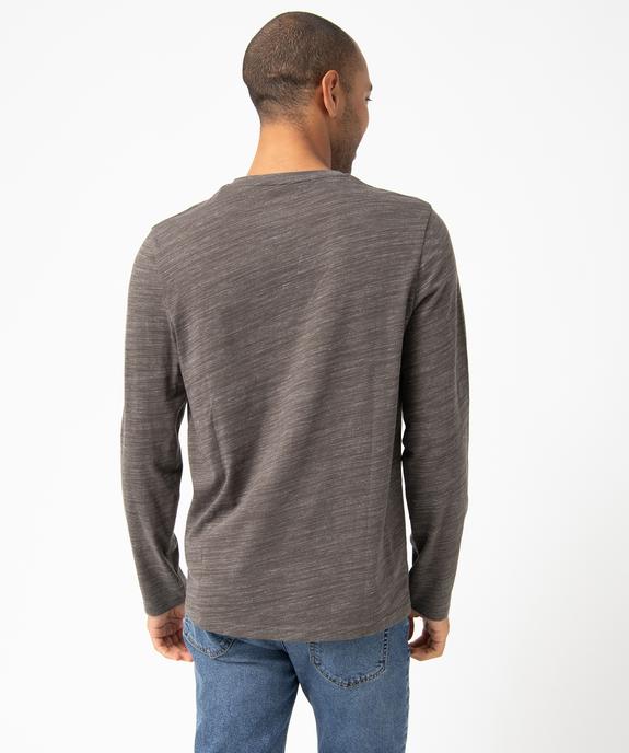 Tee-shirt à manches longues et col tunisien homme vue3 - GEMO 4G HOMME - GEMO