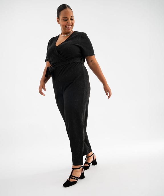 Combinaison pantalon en maille extensible pailletée femme grande taille vue2 - GEMO (G TAILLE) - GEMO