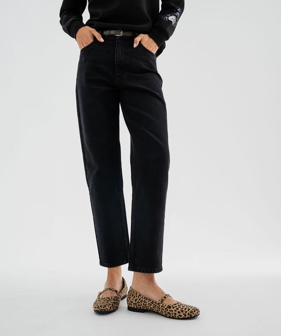 Jean mom fit taille haute avec ceinture fine femme vue1 - GEMO 4G FEMME - GEMO