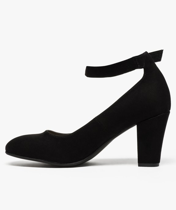 Escarpins femme à bride en suédine vue3 - GEMO(URBAIN) - GEMO