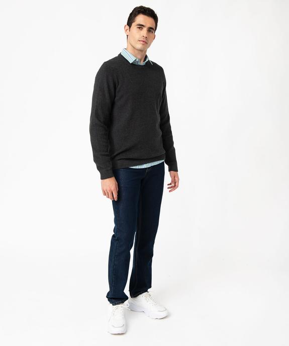 Pull col rond en coton uni homme vue5 - GEMO (HOMME) - GEMO