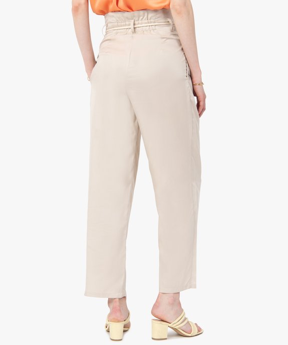 Pantalon femme en Lyocell avec ceinture en corde vue3 - GEMO 4G FEMME - GEMO