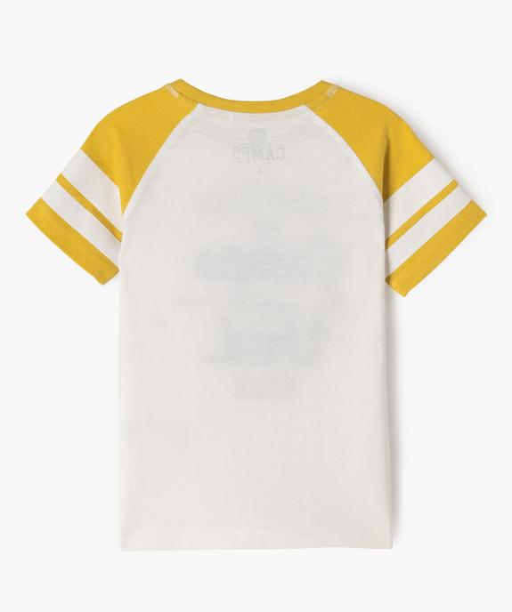Tee-shirt manches courtes contrastantes avec motif patiné garçon - Camps United vue3 - CAMPS - GEMO