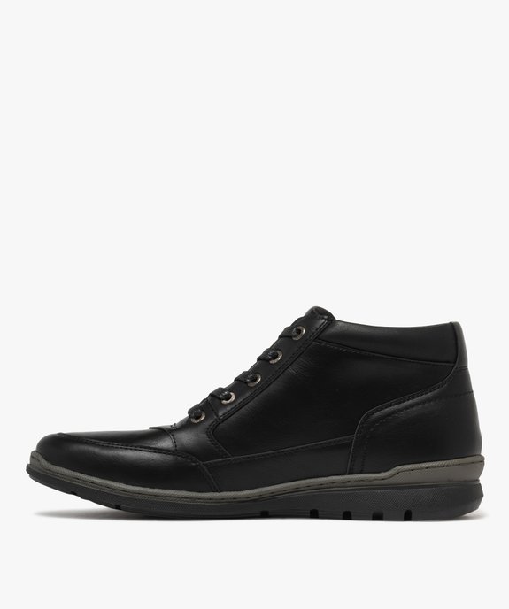 Boots homme confort à lacets et zip latéral avec bout carré vue4 - G'FLEX - GEMO