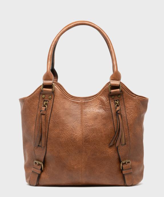 Sac à main avec zips et détails métalliques femme vue1 - GEMO (ACCESS) - GEMO