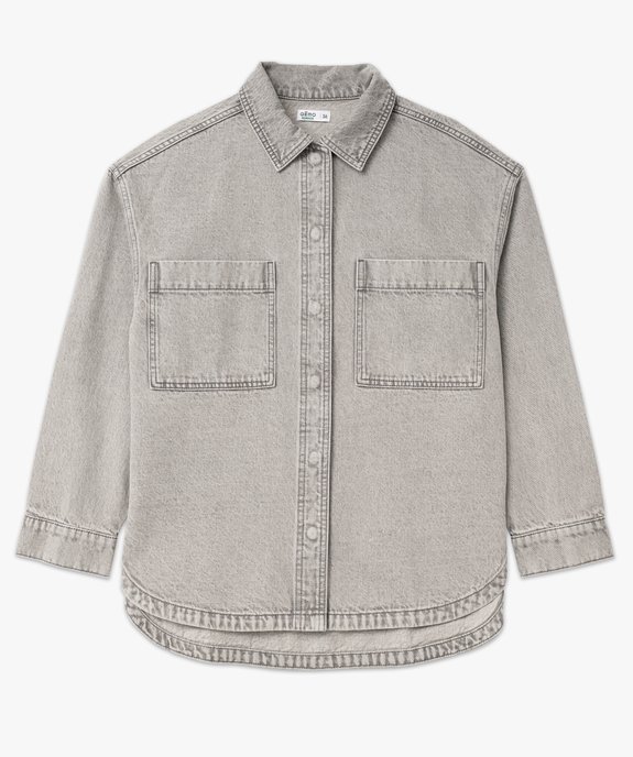 Veste en jean look surchemise femme vue4 - GEMO(FEMME PAP) - GEMO