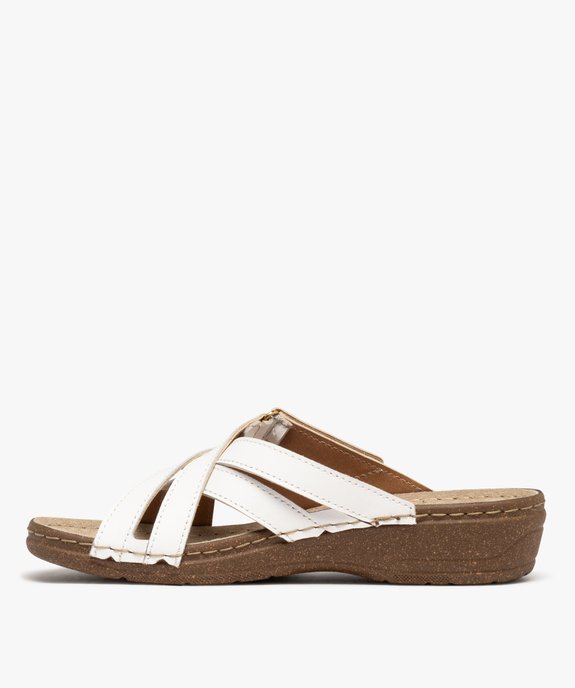 Mules confort à brides croisées scratch et talon compensé femme vue3 - G'FLEX GEMO FOR GOOD - GEMO