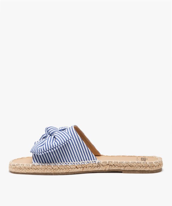 Mules femme plates avec semelle corde et noeud fantaisie vue3 - GEMO (CASUAL) - GEMO