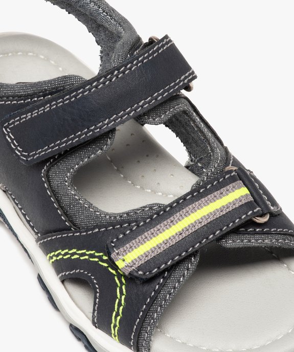 Sandales sport garçon à brides scratch et détails fluo vue6 - GEMO (ENFANT) - GEMO