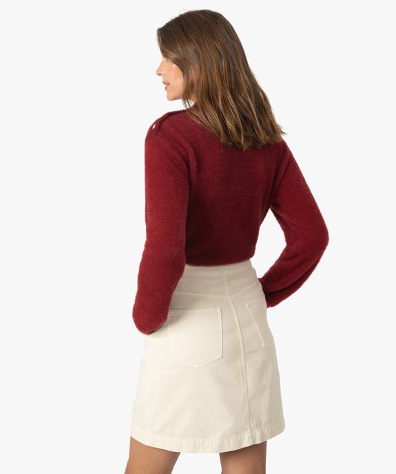 Pull femme en maille peluche à col montant vue3 - GEMO(FEMME PAP) - GEMO