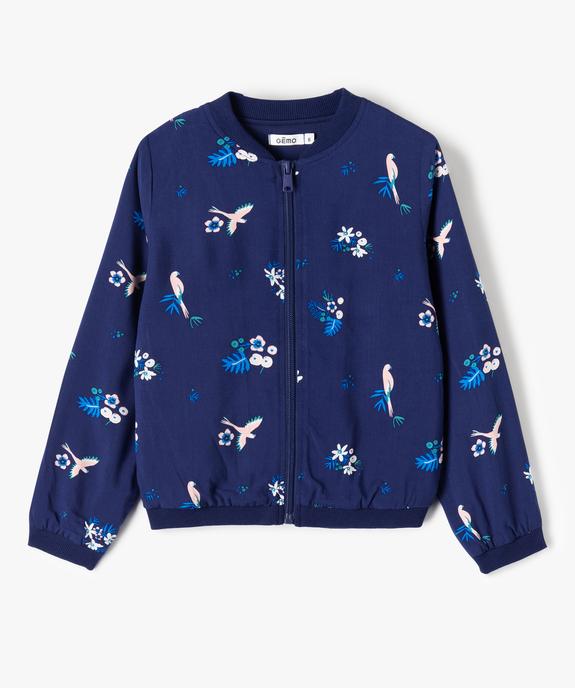 Blouson fille à motifs et finitions bord-côte vue1 - GEMO (ENFANT) - GEMO