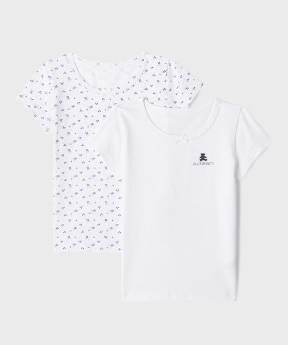 Tee-shirt lingerie à manches courtes fille (lot de 2) - LuluCastagnette vue1 - LULU CASTAGNETTE GEMO FOR GOOD - GEMO