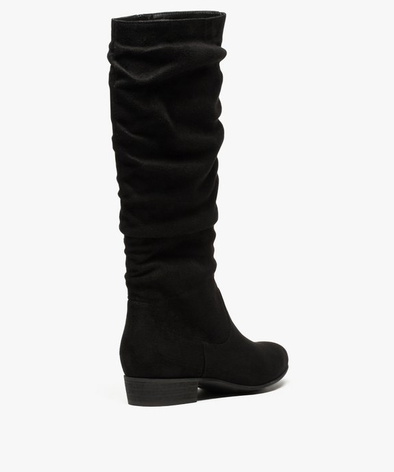 Bottes femme unies en suédine tige drapée vue4 - GEMO (CASUAL) - GEMO