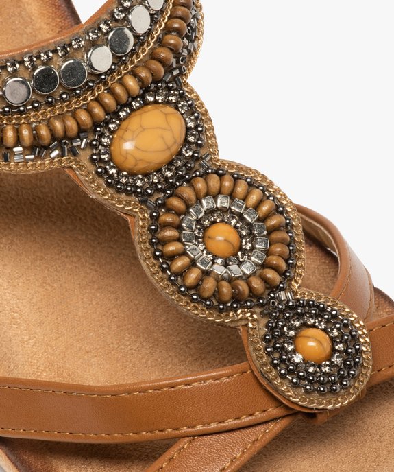 Sandales femme à bride talon élastique ornée de perles vue6 - GEMO(URBAIN) - GEMO