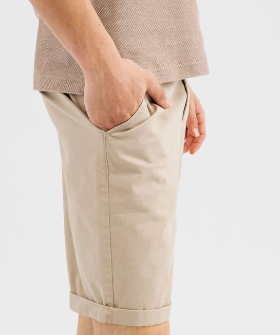 Bermuda chino en coton stretch homme vue2 - GEMO (HOMME) - GEMO