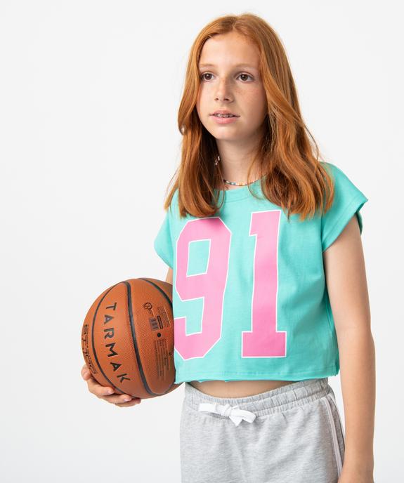 Tee-shirt fille crop top oversize vue1 - GEMO (JUNIOR) - GEMO