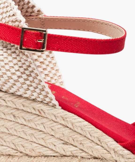 Sandales femme en toile et talon compensé en corde vue6 - GEMO(URBAIN) - GEMO