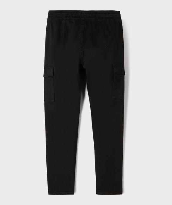 Pantalon cargo Regular en coton stretch à taille élastiquée garçon vue4 - GEMO (JUNIOR) - GEMO