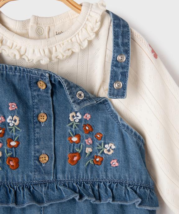 Ensemble 2 pièces salopette et body bébé fille - LuluCastagnette vue3 - LULUCASTAGNETTE - GEMO