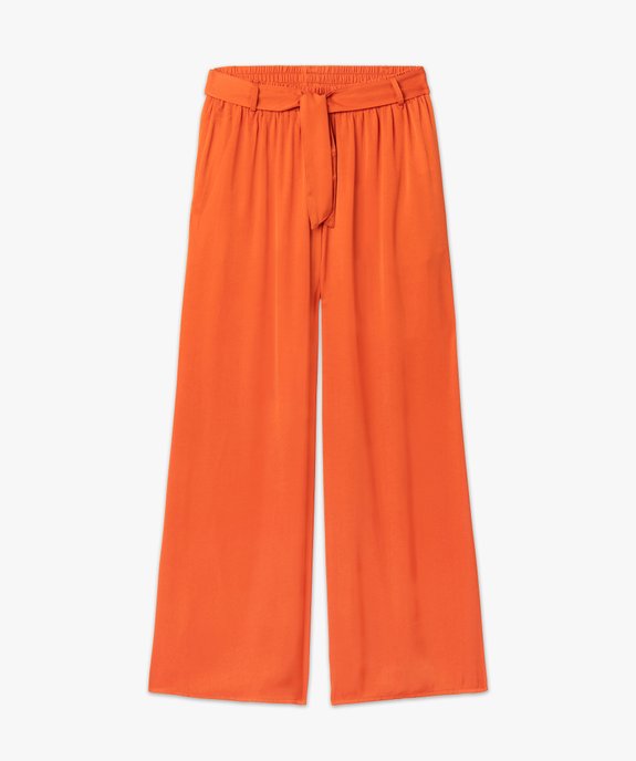 Pantalon femme large en matière satinée vue4 - GEMO(FEMME PAP) - GEMO