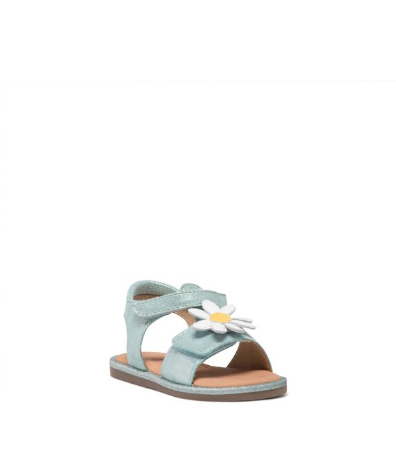 Sandales bébé fille en cuir métallisé avec fleur fantaisie - MOD8 vue2 - MOD8 - GEMO