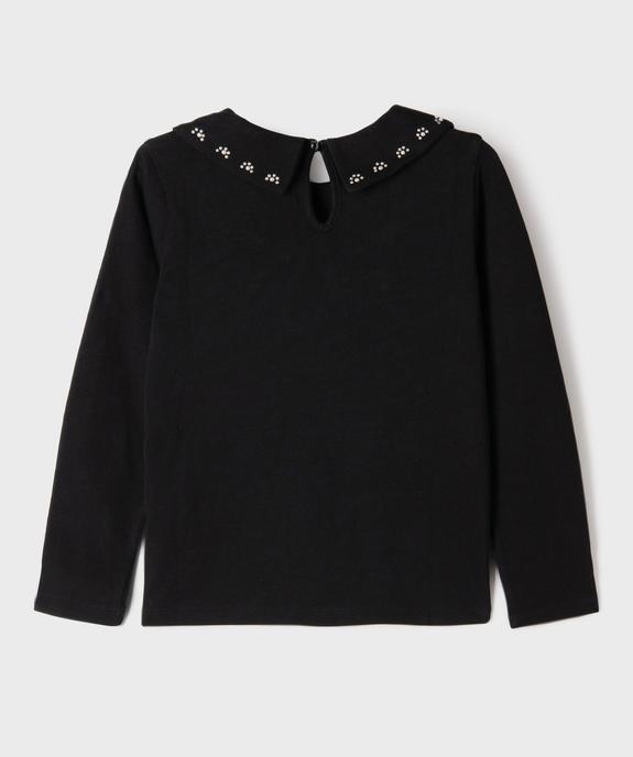 Tee-shirt à manches longues et grand col fantaisie fille vue3 - GEMO (ENFANT) - GEMO