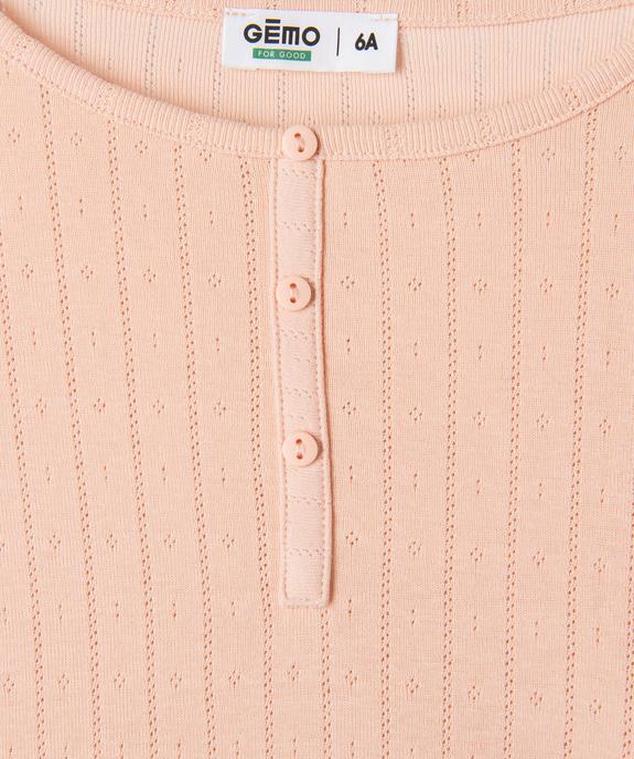 Tee-shirt manches longues finitions froncées fille vue2 - GEMO 4G FILLE - GEMO