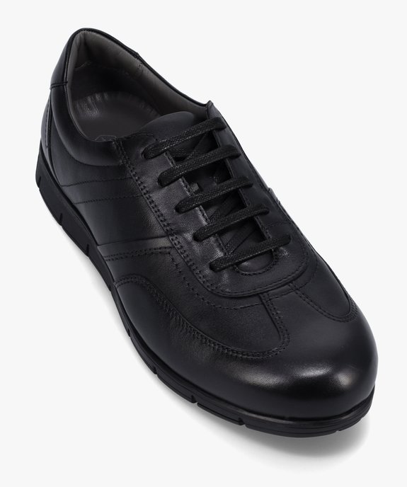 Baskets homme unies dessus cuir fermeture lacets  vue5 - GEMO (CONFORT) - GEMO