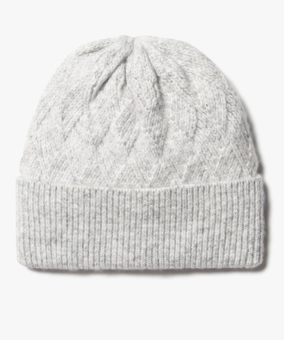 Bonnet à torsades modernes et revers femme vue1 - GEMO (ACCESS) - GEMO