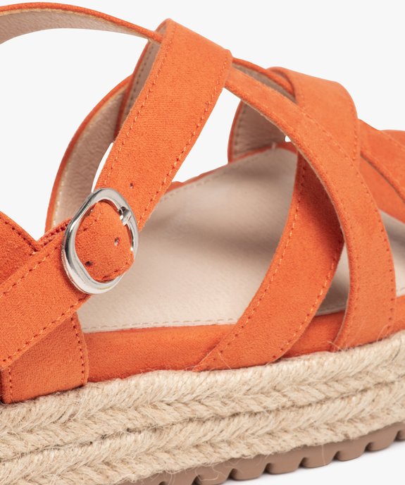 Sandales femme à semelle plateforme et brides en suédine vue6 - GEMO (CASUAL) - GEMO