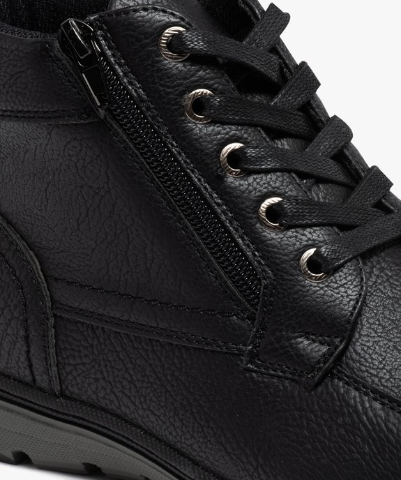 Boots homme confort unis à fermeture lacets et zip vue6 - GEMO (CONFORT) - GEMO