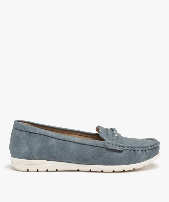 Mocassins femme unis à talon plat dessus souple vue1 - GEMO 4G FEMME - GEMO