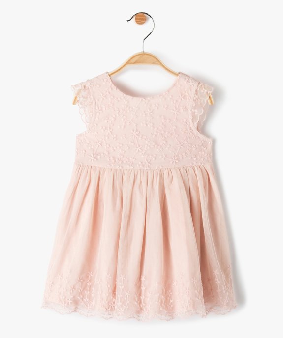 Robe de cérémonie bébé fille en tulle vue1 - GEMO(BEBE DEBT) - GEMO
