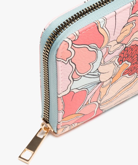 Portefeuille femme à motifs fleuris vue3 - GEMO (ACCESS) - GEMO