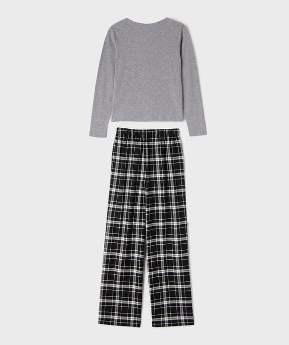 Pyjama avec pantalon à carreaux fille vue3 - GEMO (JUNIOR) - GEMO