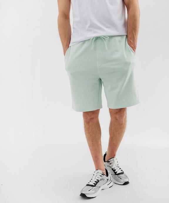 Bermuda en maille French Terry avec taille ajustable homme vue1 - GEMO 4G HOMME - GEMO